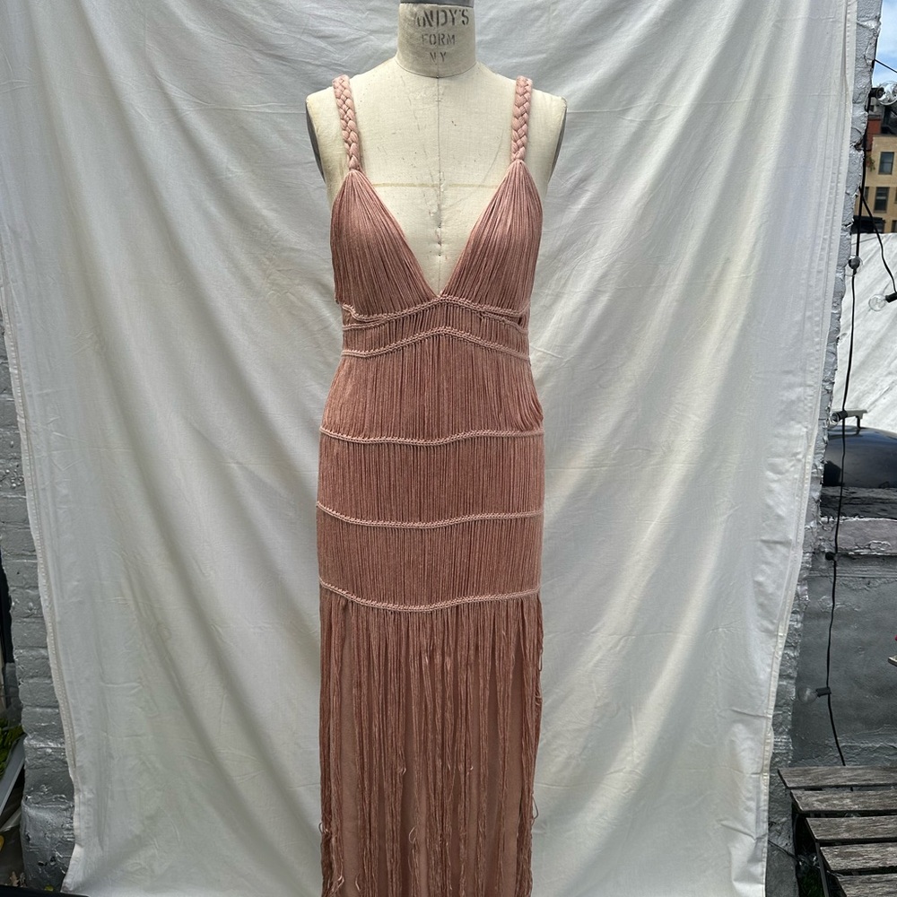Jonathan Simkhai Dusty Pink Braided Strap Maxi Dress